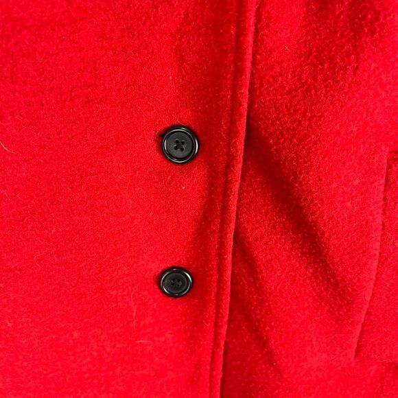 J. Crew Women's Red Boiled Wool Overcoat Size 4 Long Sleeve Casual - Picture 6 of 9